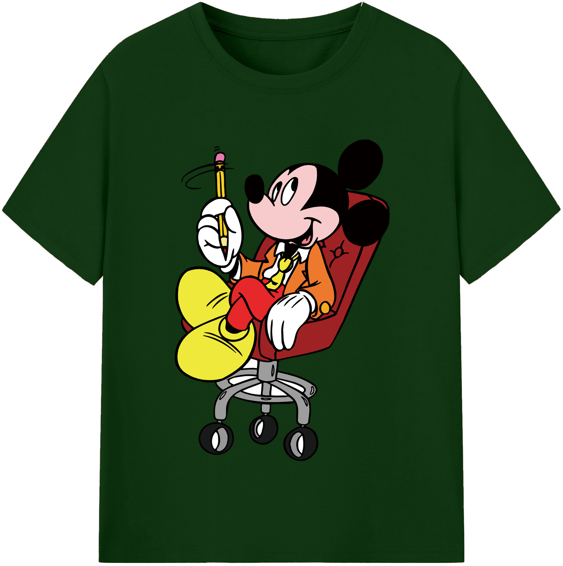 （画像用） ミッキーマウス Mickey Mouse 綿100％半袖Tシャツ（フロントプリント）